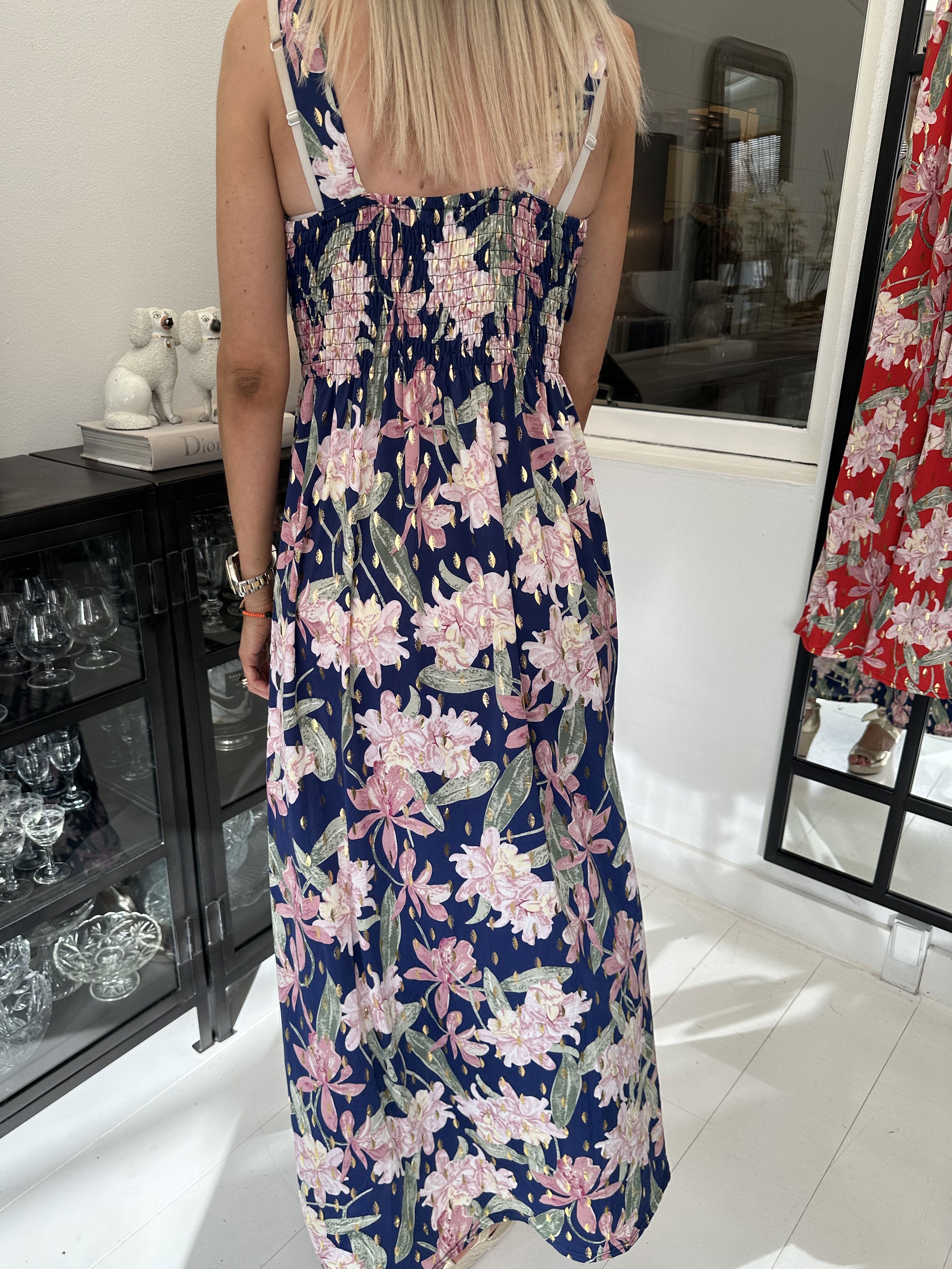 Kenza Flower - Stropkjole i elastisk stof